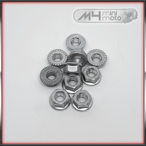 M6 Flanged Serrated Nut (pk10)